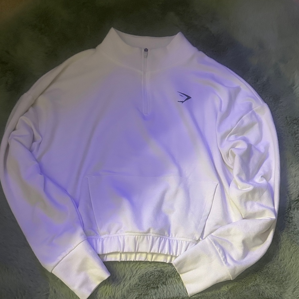Gymshark White Half-Zip Hoodie